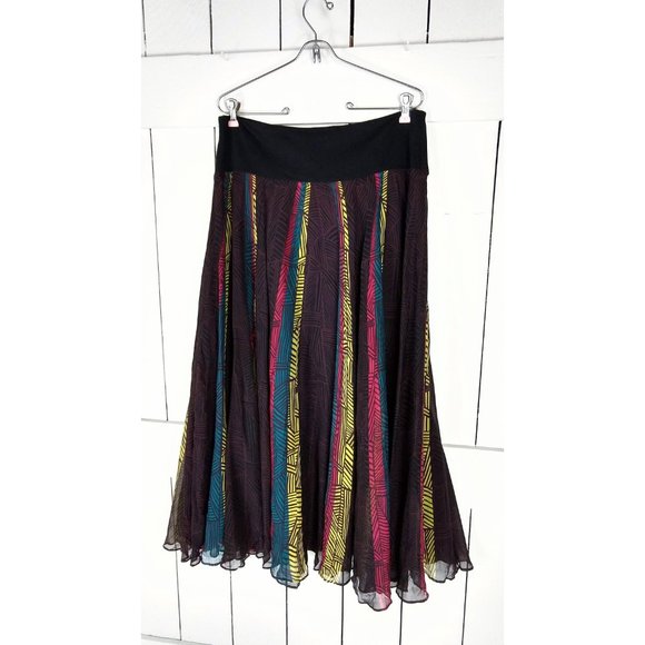 Jones New York Collection sheer silk flowy maxi skirt - Picture 2 of 4